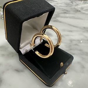 14K yellow gold plated hoop earrings